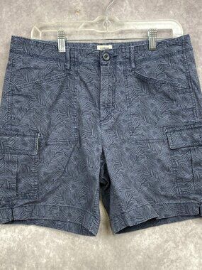 L.L. Bean Cargo Shorts Womens 12 Reg Blue Floral All Over Print Hiking Stretch